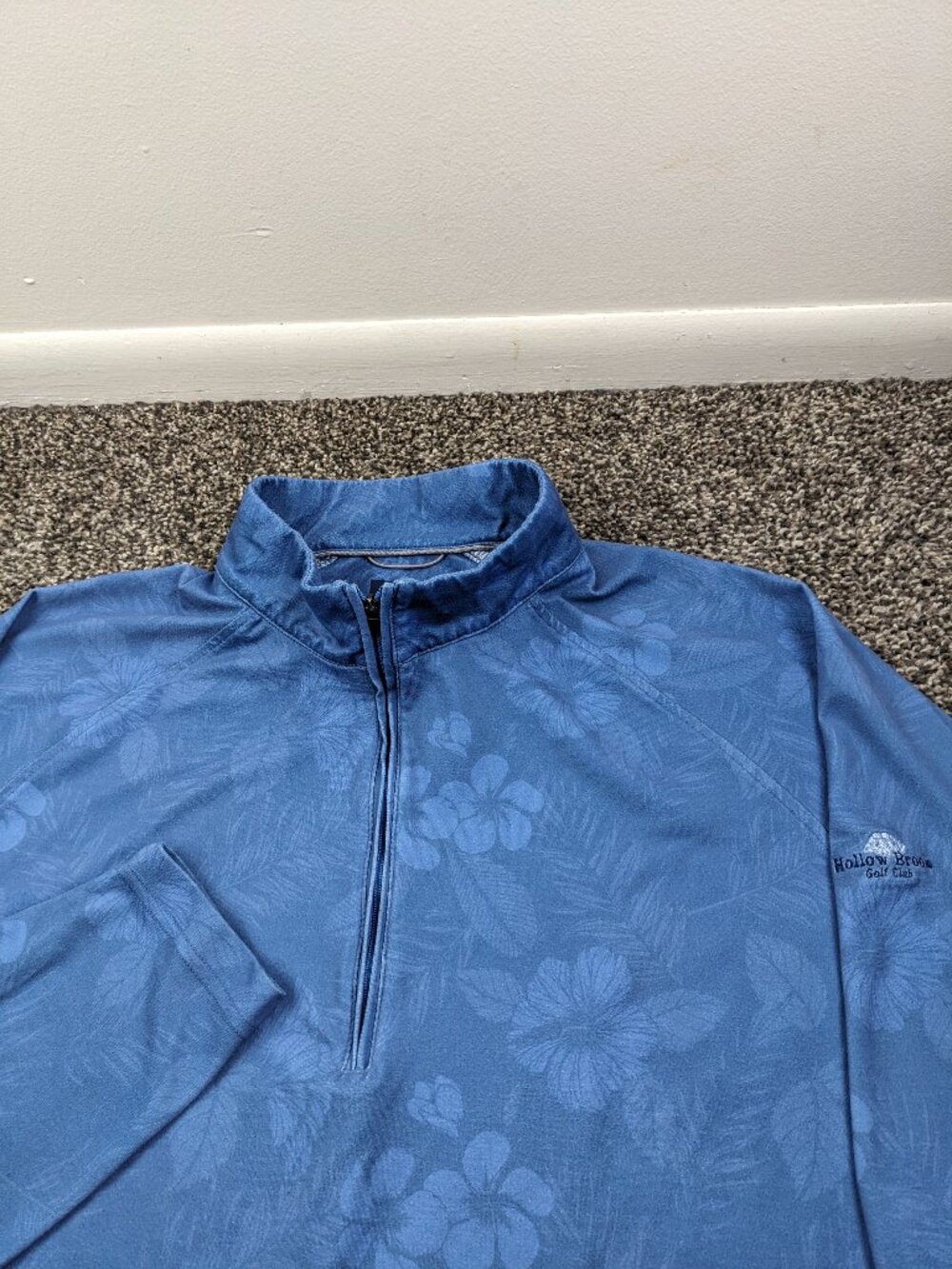 Hollow Brook Golf Club Jacket Donald Ross 1/4 Zip Performance Floral Mens XL